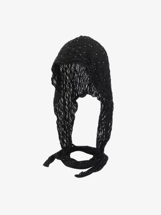 Elegant Lace Bonnet with Adjustable Ties for Versatile Styling