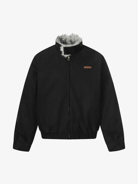 Stylish Winter Bomber Jacket with Faux Fur Collar - Perfect for Cold Weather