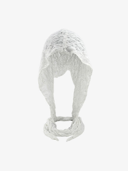 Elegant Lace Bonnet with Adjustable Ties for Versatile Styling
