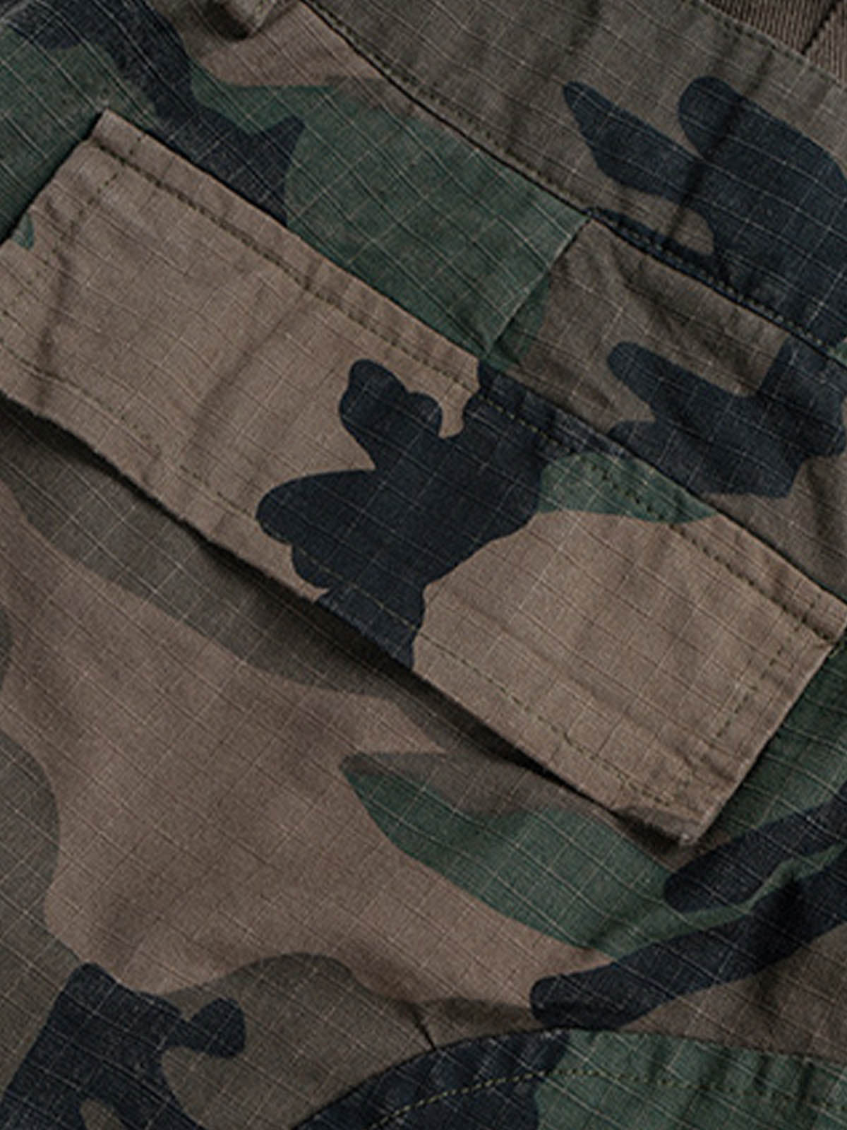 Three-Waist Splicing Camouflage Cargo Buckle Waist Design Overalls