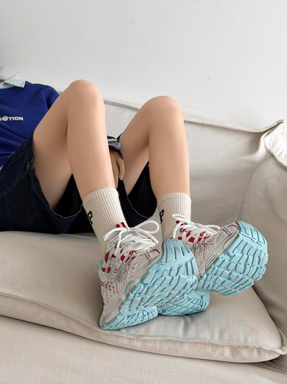 Breathable Mesh Lace-up Dirty Chunky Sneakers