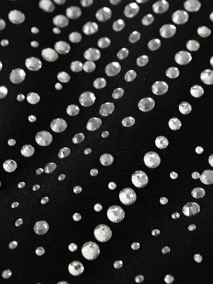 Stylish Wide-Leg Pants with Sparkling Studs for Women