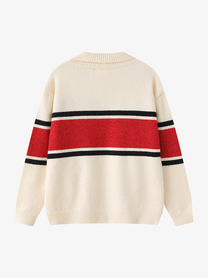 Stylish Star-Embellished Zip-Up Sweater for Casual Elegance