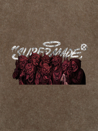 Thesupermade Dark Devil Maniac's Gothic Graffiti T-shirt