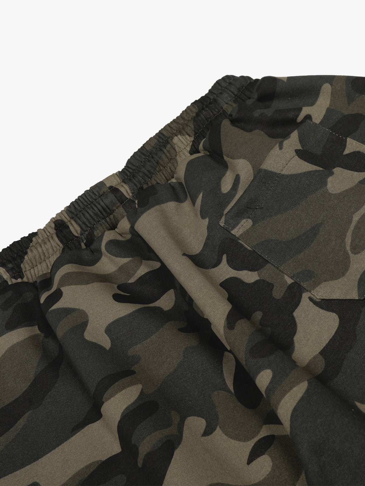 Camouflage Wide-Leg Pants with Red Stripes and Embroidery for Casual Wear