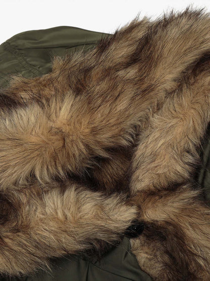 Winter Warmth Faux Fur Trimmed Bomber Jacket for Women