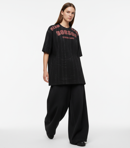 Painted Distressed Print Short-Sleeved T-Shirt