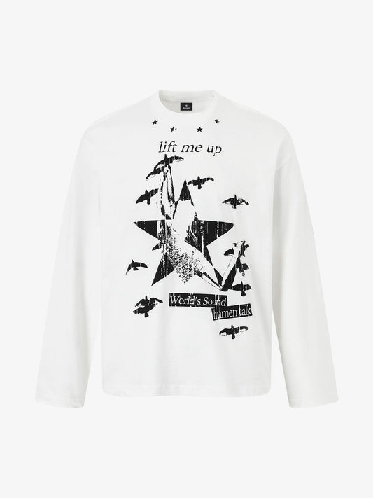 Trendy Graphic Long Sleeve T-Shirt for Men - Perfect for Casual and Festive Wear
