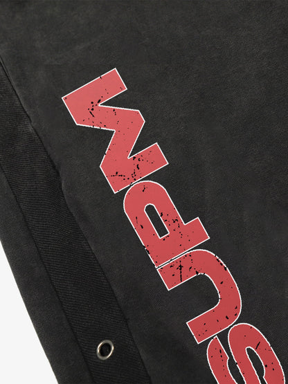 Stylish Wide-Leg Trousers with Bold Side Lettering for Casual Wear