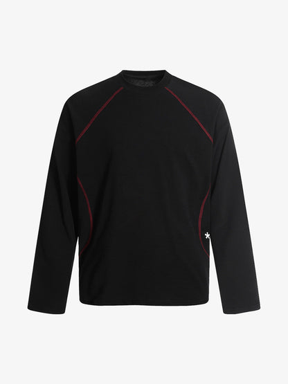 Deconstructed Contrast Line Waistcoat Long Sleeve T-shirt