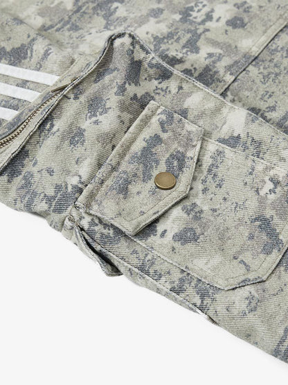 Plaid Jacket with Zipper Detail and Keychain Accessory