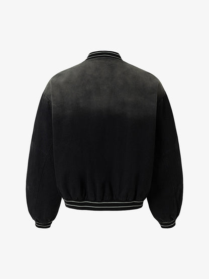 Thesupermade Gradient Bleached Technical Baseball Jacket