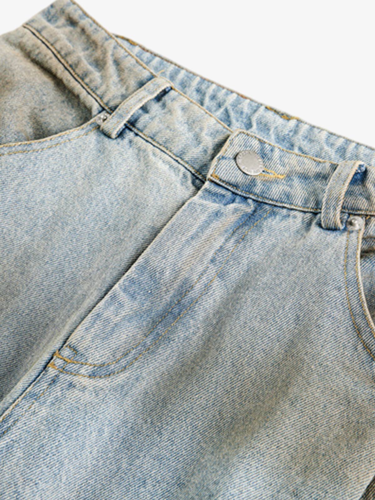 Street Deconstructed Spray Painted Machete Jeans