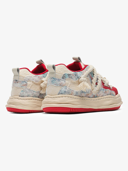 7CM Height-Enhancing Sneakers with Fluid Lines and Granular Outsole