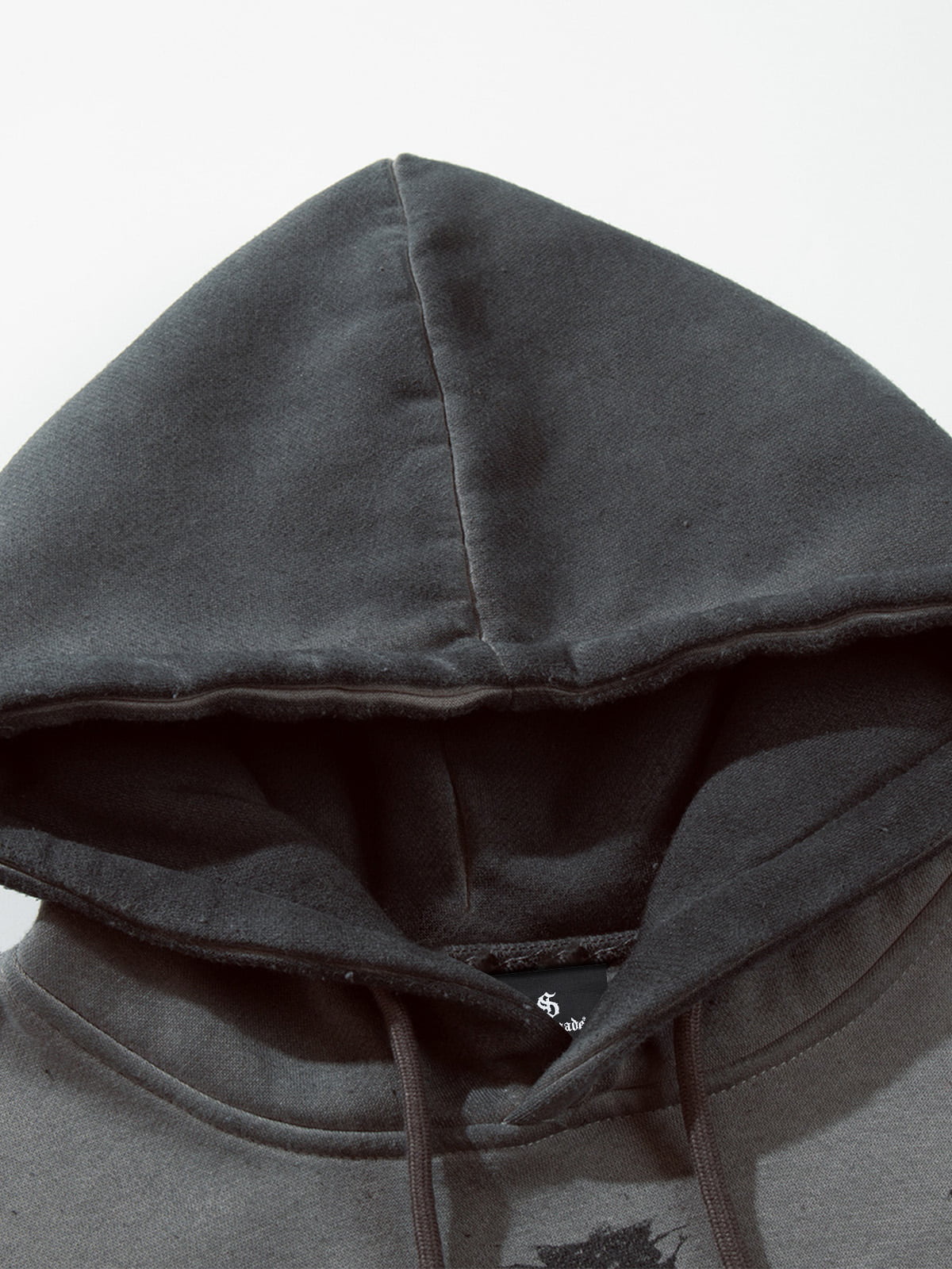 Street Washed Distressed Dark Skeletons Print Hoodie