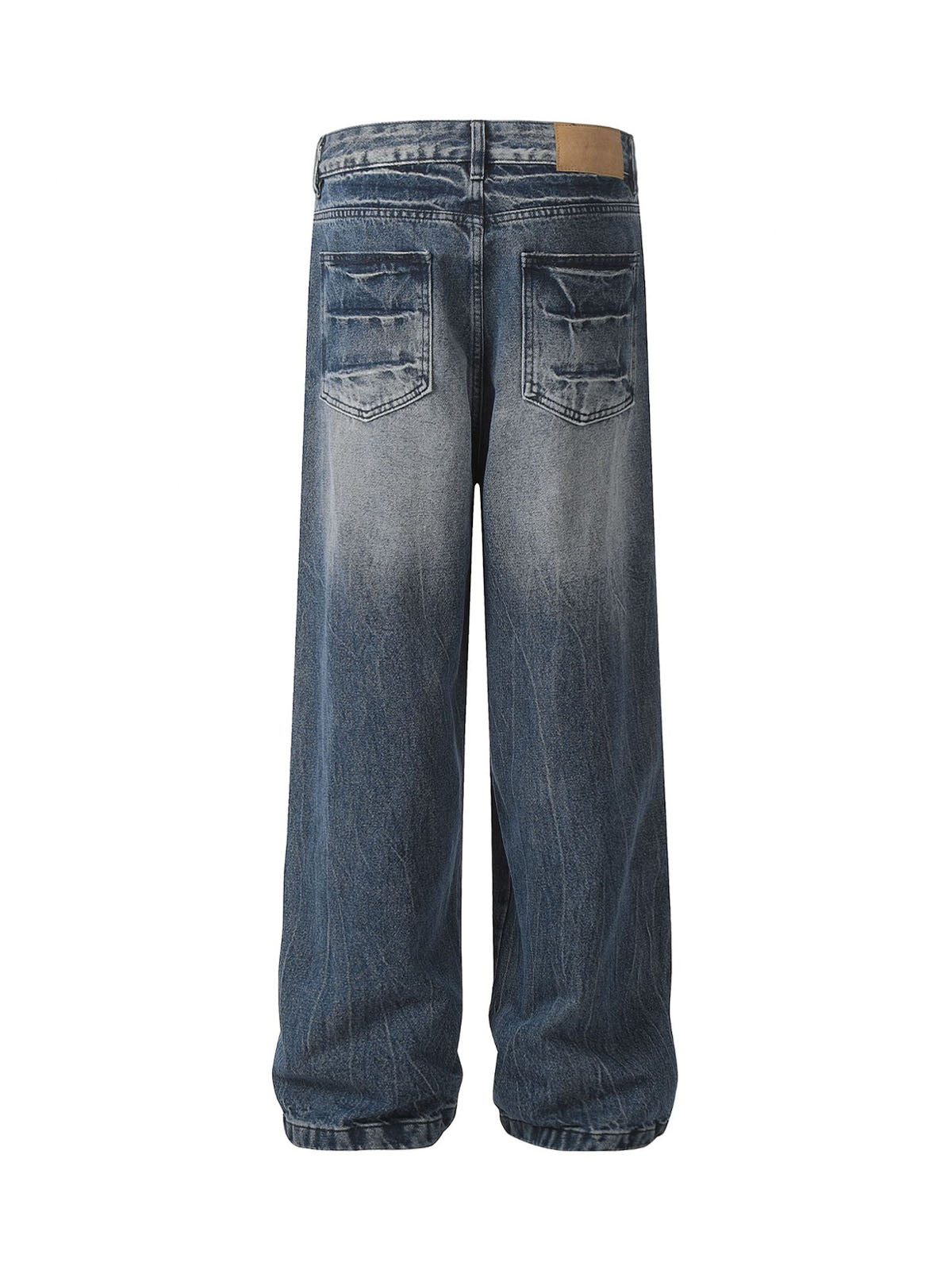Retro Neutral Washed Straight Jeans - 2261
