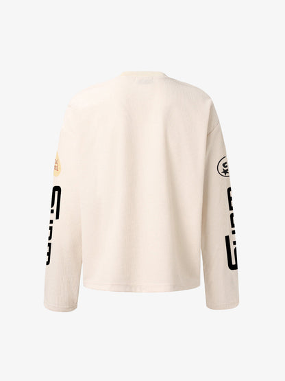 Long Sleeve Thermal Top with Bold Logo Design