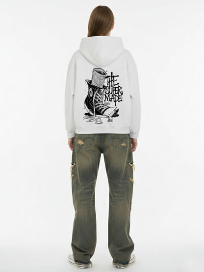 Thesupermade Double Zipper Cardigan Sweater European and American Street Girl Theme