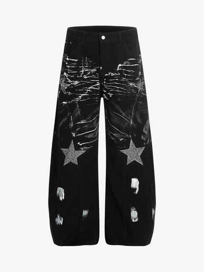 Street Star Painted Barrel Jeans