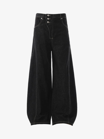 Reverse-Stitched Multi-Button Jeans