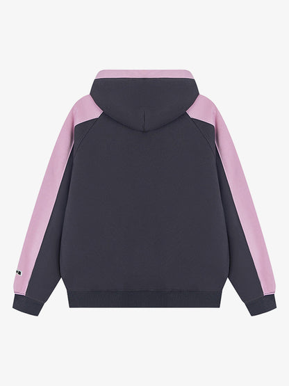 Retro Contrast Color Letter Print Hoodie