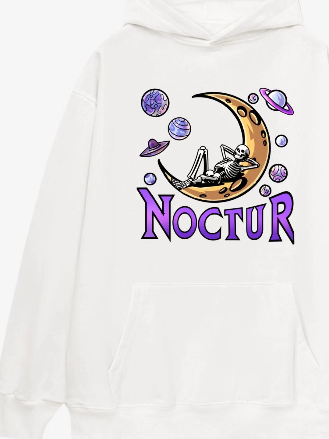 Nocturnal Space Adventure Cotton Hoodie