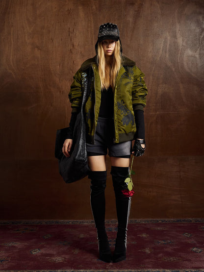 Winter-Ready Corduroy Jacket with Faux Fur Trim for Men