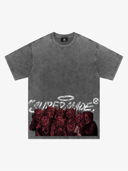 Thesupermade Dark Devil Maniac's Gothic Graffiti T-shirt