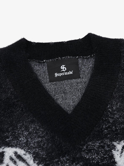 Stylish Butterfly Graphic V-Neck Sweater for Women