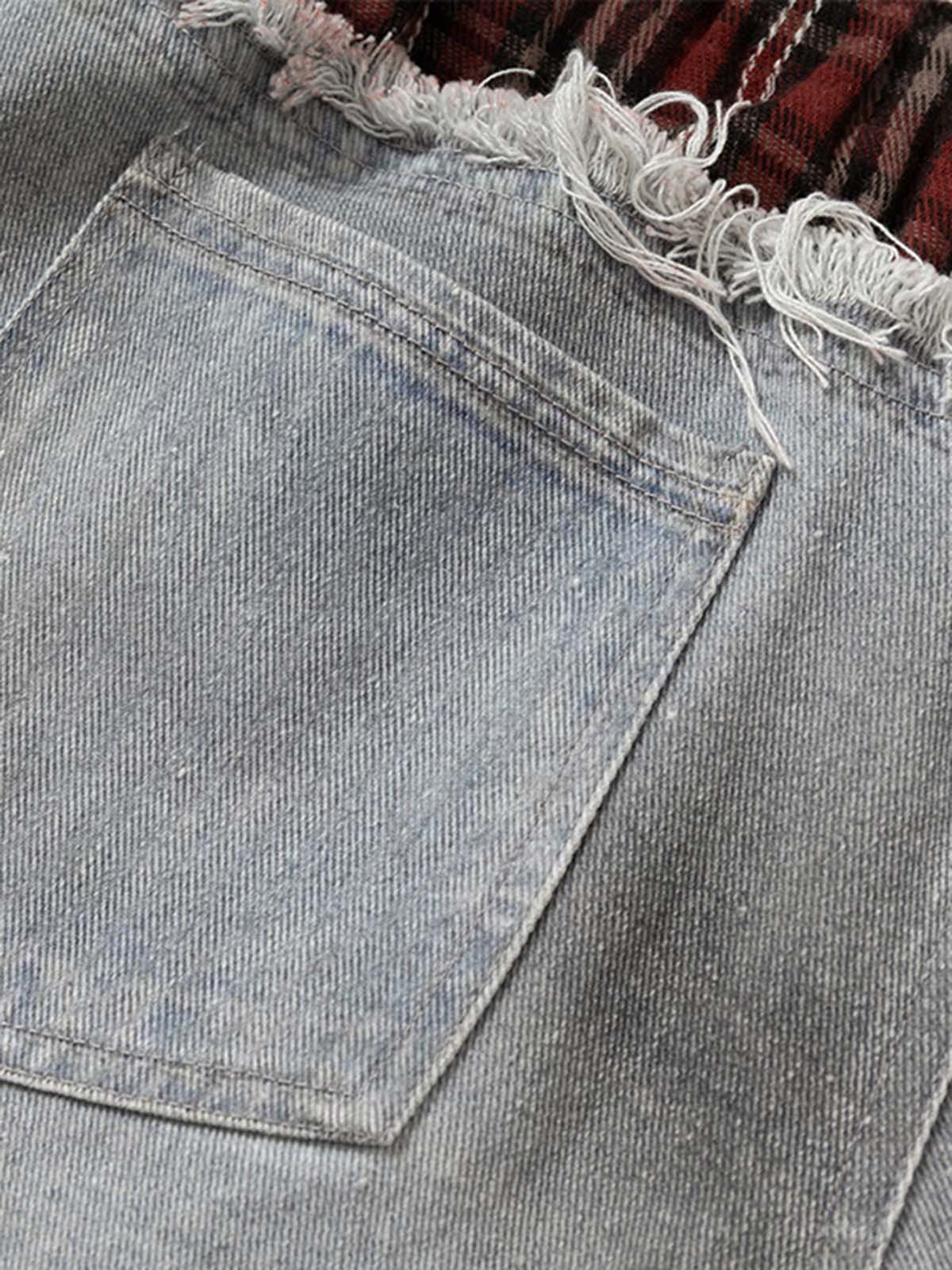 Thesupermade Waistband Patch Drawstring Jeans