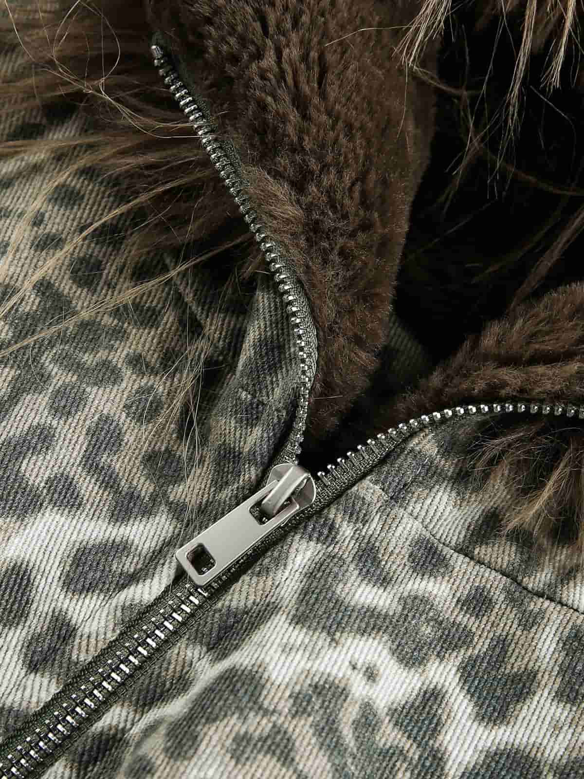 Winter-Ready Corduroy Jacket with Faux Fur Trim for Men