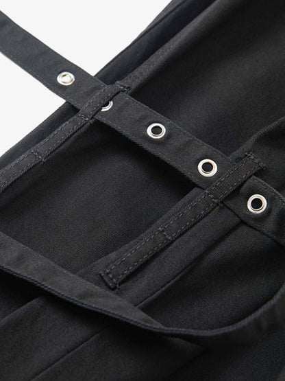 Technical Style Flared Cargo Casual Pants