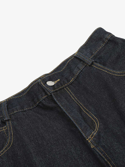 Stylish Wide-Leg Denim Shorts with Bold Pink Graffiti Design for Summer