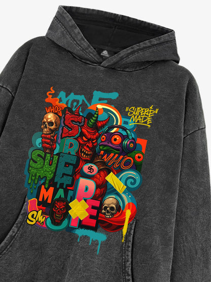 Thesupermade Devil Street Graffiti Carnival Hoodie
