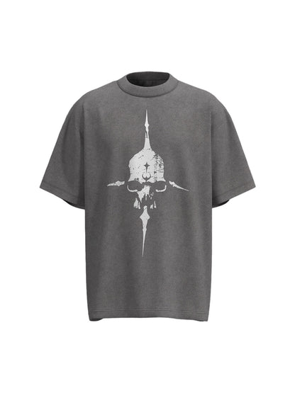 Distressed Skull Cross Graphic T-Shirt