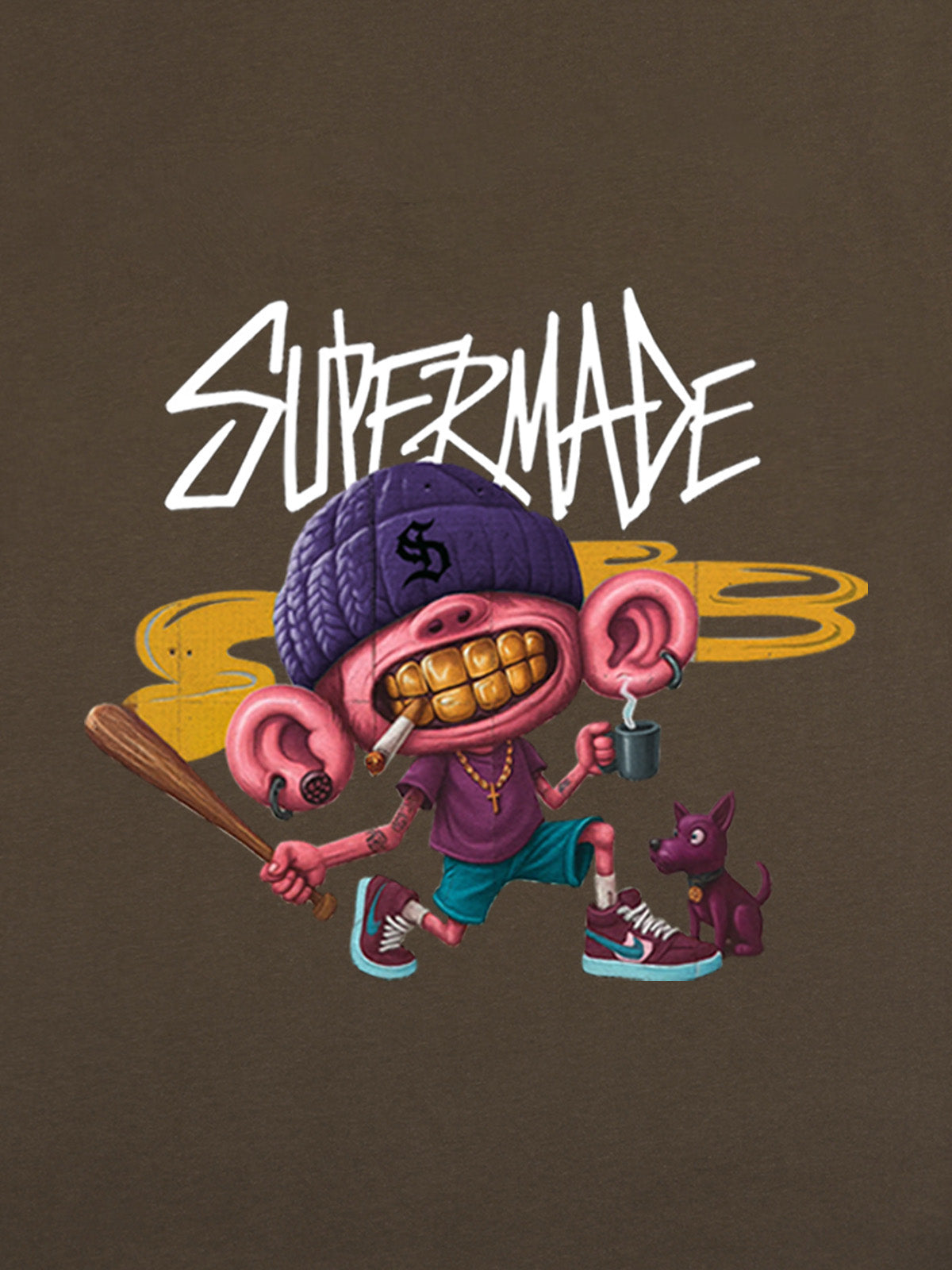 Thesupermade Cartoon Graffiti Trendy Weird Kid T-shirt