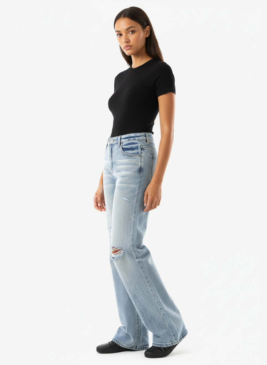 Denim Ripped Washed Distressed Jeans - 2503