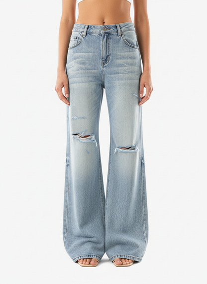 Denim Ripped Washed Distressed Jeans - 2503