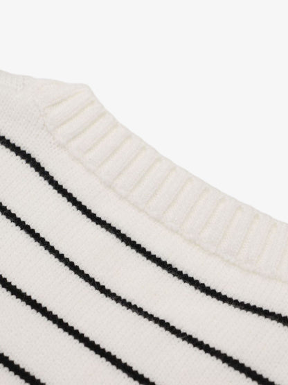 Striped Star-Embellished Sweater for Casual Elegance
