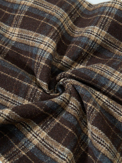 Plaid Jacket with Zipper Detail and Keychain Accessory