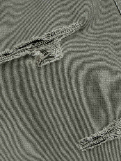 Camouflage Patchwork Whisker Baggy Jeans