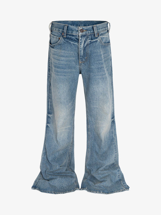 Washed Whitened Flared Jeans