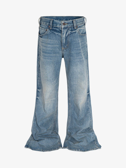 Washed Whitened Flared Jeans