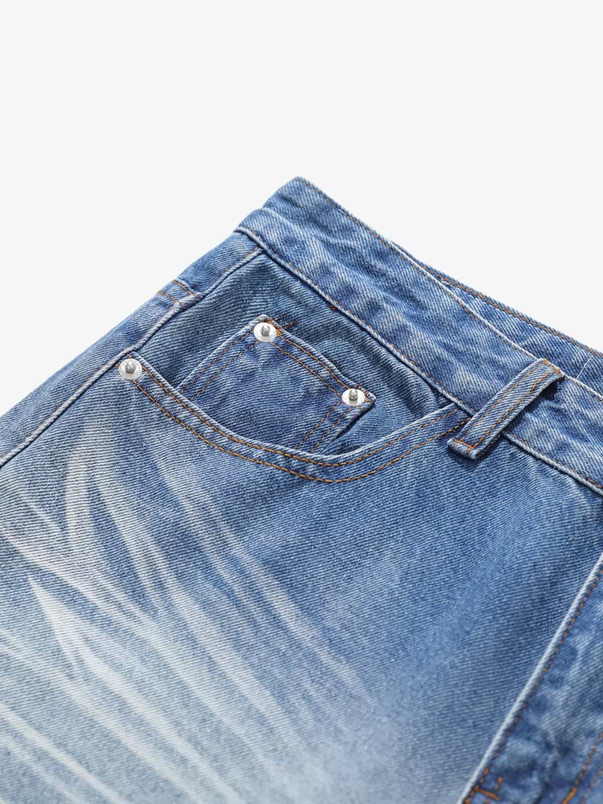 High-Waisted Wide-Leg Cargo Pants with Unique Pocket Design