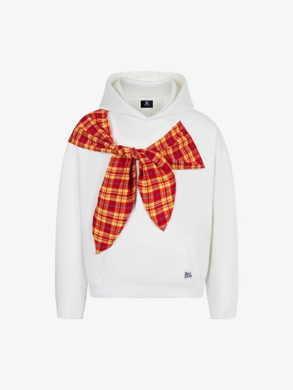Stylish Hoodie with Plaid Bow Detail for Women - Perfect for Casual and Fashionable Looks