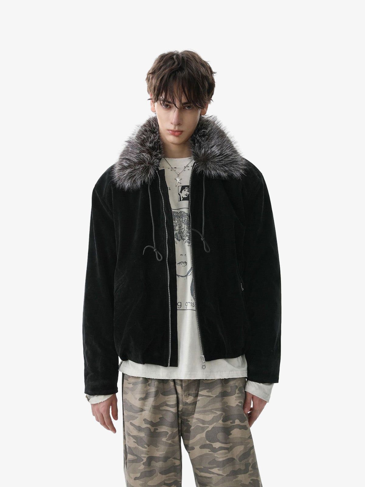 Winter Essential Faux Fur Trimmed Jacket with Adjustable Drawstrings