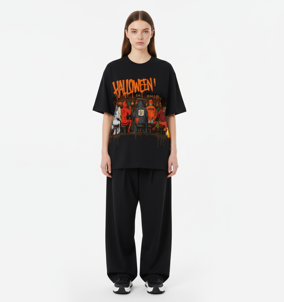 Streetwear Halloween Pub Party Gathering T-Shirt