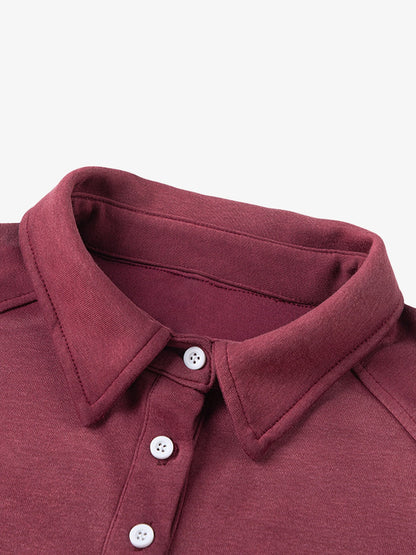 Gradient Print Lapel Long-sleeved Sweatshirt