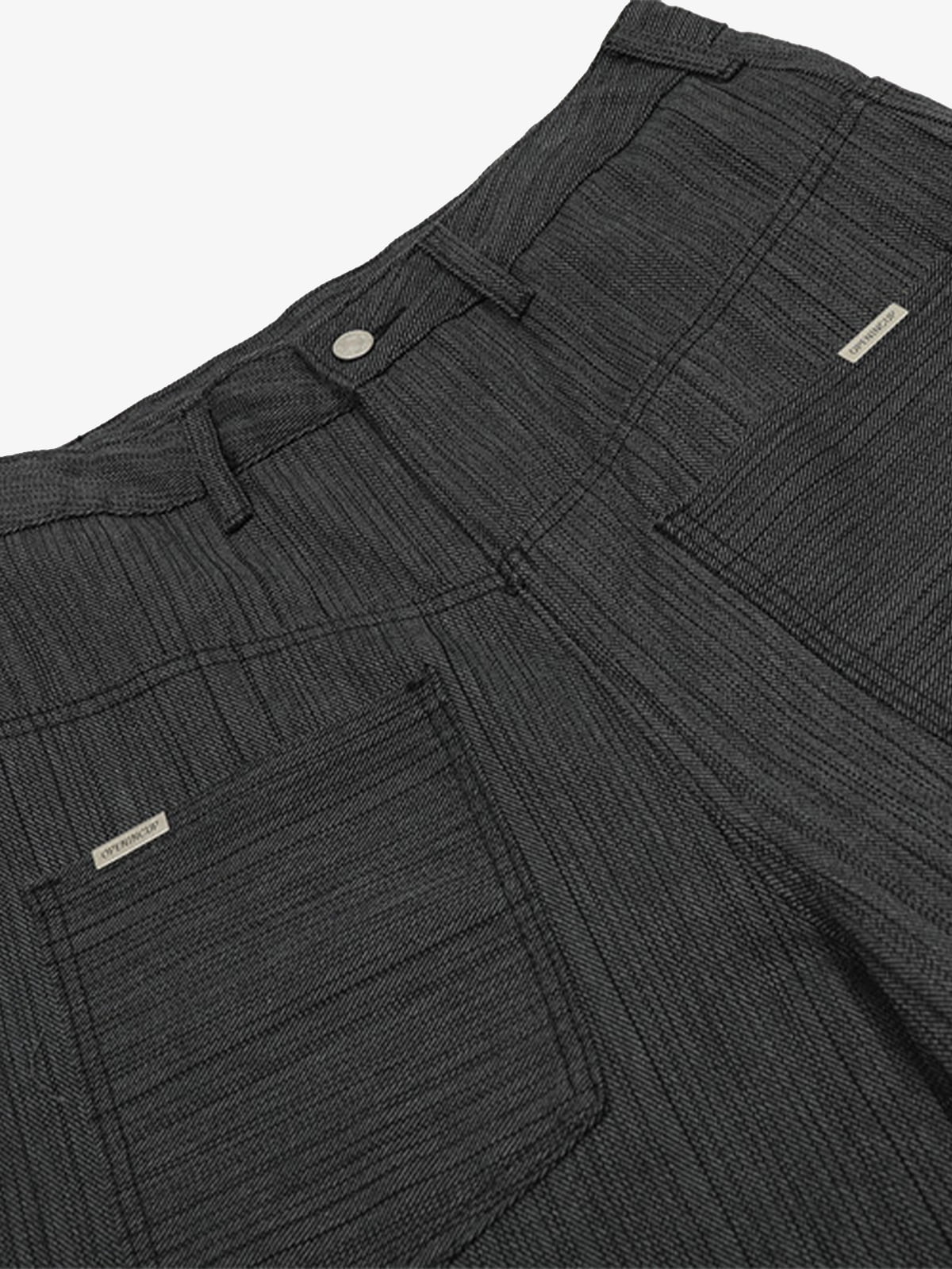 High-Waisted Wide-Leg Trousers with Vertical Stripes for Modern Style