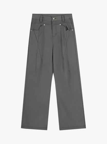 High-Waisted Wide Leg Trousers with Pleated Design for Modern Style